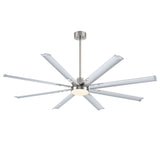 72-Inch Modern Ceiling Fan with Remote, Reversible Powerful DC Motor, 8 Aluminum Blades, 6-Speed, Dual Downrods(7“&24”), LED Light Kit with 3 Color Temps(3000K/4500K/6000K), Black/Gold Black/White/Gold White Finish for Large Room