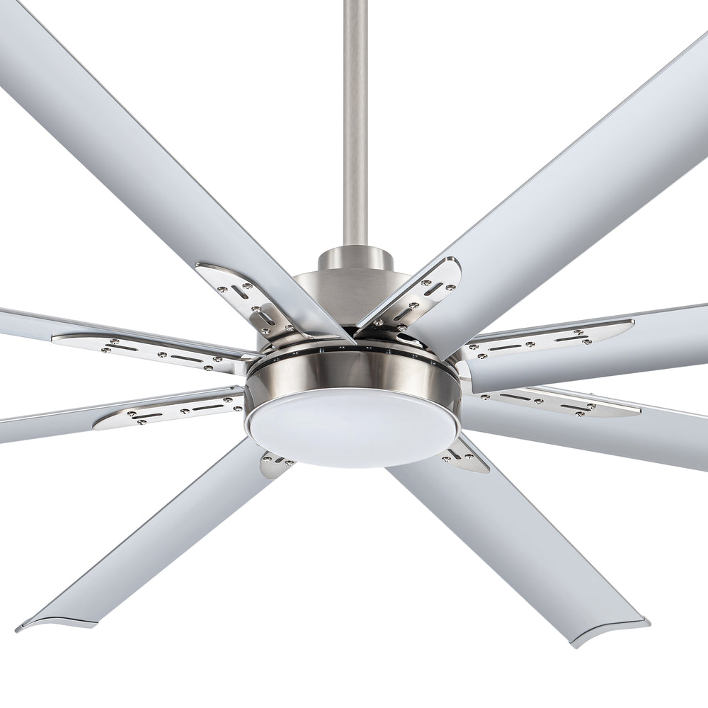 72-Inch Modern Ceiling Fan with Remote, Reversible Powerful DC Motor, 8 Aluminum Blades, 6-Speed, Dual Downrods(7“&24”), LED Light Kit with 3 Color Temps(3000K/4500K/6000K), Black/Gold Black/White/Gold White Finish for Large Room