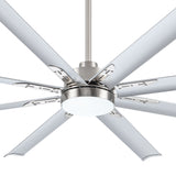 72-Inch Modern Ceiling Fan with Remote, Reversible Powerful DC Motor, 8 Aluminum Blades, 6-Speed, Dual Downrods(7“&24”), LED Light Kit with 3 Color Temps(3000K/4500K/6000K), Black/Gold Black/White/Gold White Finish for Large Room