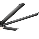 72-inch Black LED Ceiling Fan with Light Kit and Remote,6 Aluminum Blades,6" and 12" Dowmrods Included