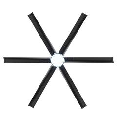 72-inch Black LED Ceiling Fan with Light Kit and Remote,6 Aluminum Blades,6" and 12" Dowmrods Included