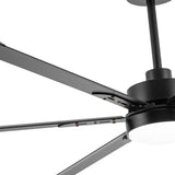 72-inch Black LED Ceiling Fan with Light Kit and Remote,6 Aluminum Blades,6" and 12" Dowmrods Included