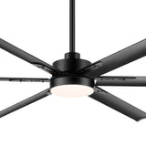 72-inch Black LED Ceiling Fan with Light Kit and Remote,6 Aluminum Blades,6" and 12" Dowmrods Included