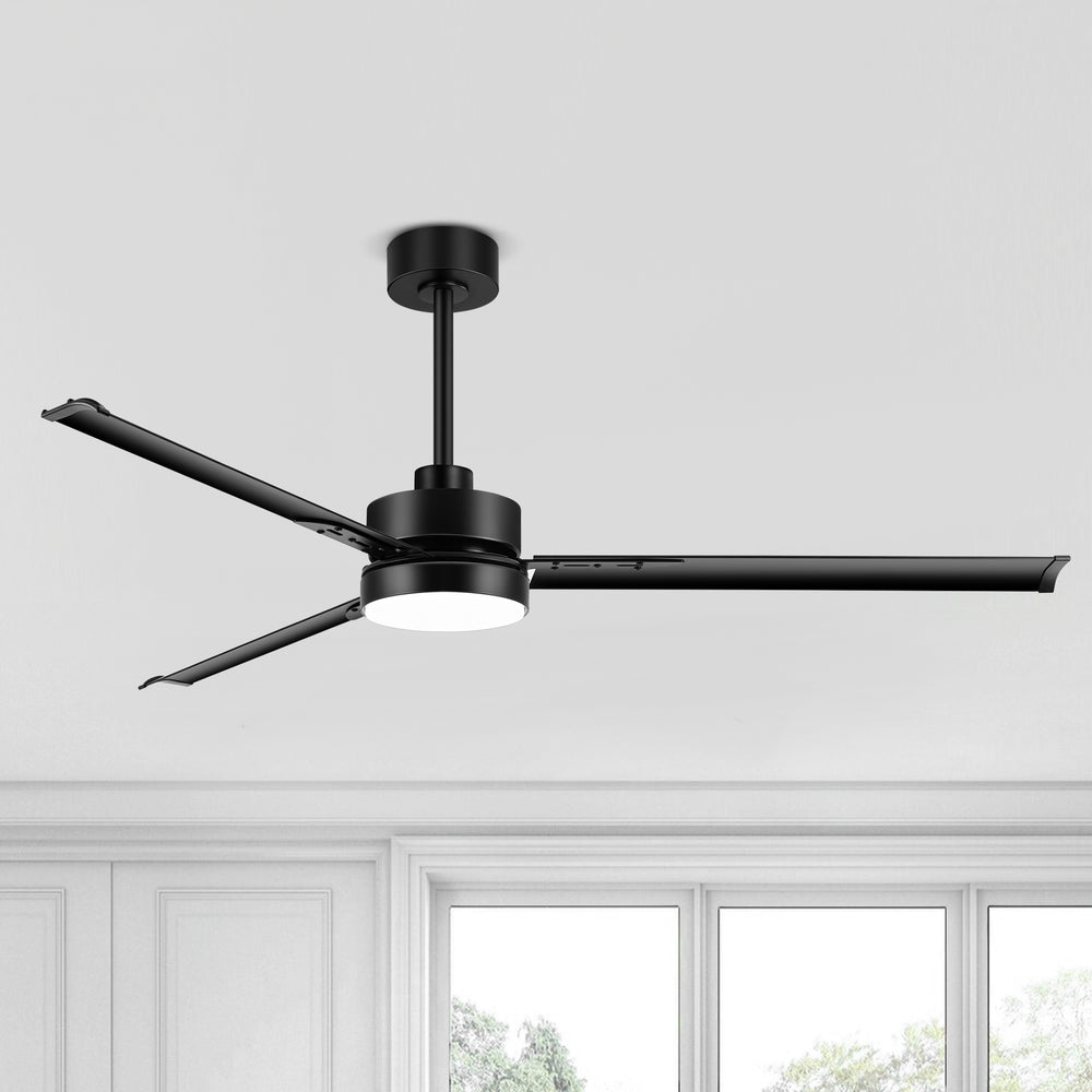 65-inch Black LED Ceiling Fan with Light and Remote Control(3 Blade)