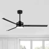 65-inch Black LED Ceiling Fan with Light and Remote Control(3 Blade)