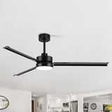65-inch Black LED Ceiling Fan with Light and Remote Control(3 Blade)