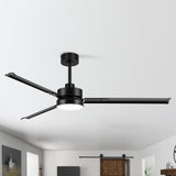 65-inch Black LED Ceiling Fan with Light and Remote Control(3 Blade)