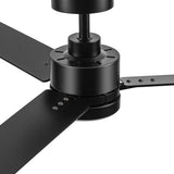 Solmere 48-Inch Black 3-Blade Ceiling Fan With Light & Remote