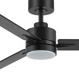 Solmere 48-Inch Black 3-Blade Ceiling Fan With Light & Remote