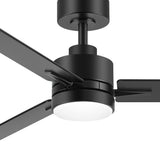 Solmere 48-Inch Black 3-Blade Ceiling Fan With Light & Remote