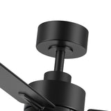 Solmere 48-Inch Black 3-Blade Ceiling Fan With Light & Remote