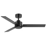 48-inch Indoor Black Ceiling Fan with Remote without Light(3-Blade)