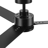 Solmere 48-Inch Black Ceiling Fan With No Light & Remote
