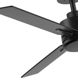 Solmere 48-Inch Black Ceiling Fan With No Light & Remote