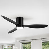Rivon 52" 3-Blade Flush Mount Ceiling Fan With Light & Remote
