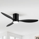Rivon 52" 3-Blade Flush Mount Ceiling Fan With Light & Remote