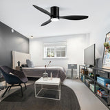 Rivon 52" 3-Blade Flush Mount Ceiling Fan With Light & Remote