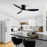 Rivon 52" 3-Blade Flush Mount Ceiling Fan With Light & Remote