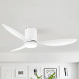 Rivon 52" 3-Blade Flush Mount Ceiling Fan With Light & Remote