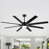 Large 72-in 8-Blade Ceiling Fan with LED Light Kit and Remote,6" and 12" Downrod Included