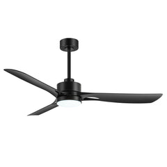 56-Inch Industrial Black Ceiling Fans with Led Lights Remote Control, 3-Blade, Reversible DC Motor, Timer, Modern Ceiling Fan Lights for Bedroom Living Room Office