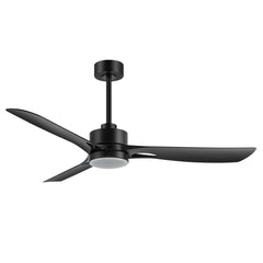 56-Inch Industrial Black Ceiling Fans with Led Lights Remote Control, 3-Blade, Reversible DC Motor, Timer, Modern Ceiling Fan Lights for Bedroom Living Room Office