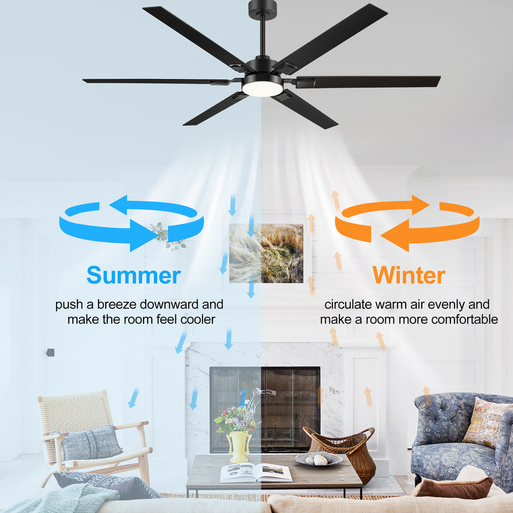 Rylora 72 Inch Ceiling Fan With Light & Remote