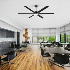 Large 72 Inch 6-Blade Integrated LED Ceiling Fan with Light Remote,6in and 12in  Downrod Included