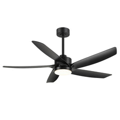 54-inch 5-Blade Integrated LED Ceiling Fan with Light Remote,6in and 12in Downrod Included