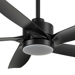 54-inch 5-Blade Integrated LED Ceiling Fan with Light Remote,6in and 12in Downrod Included