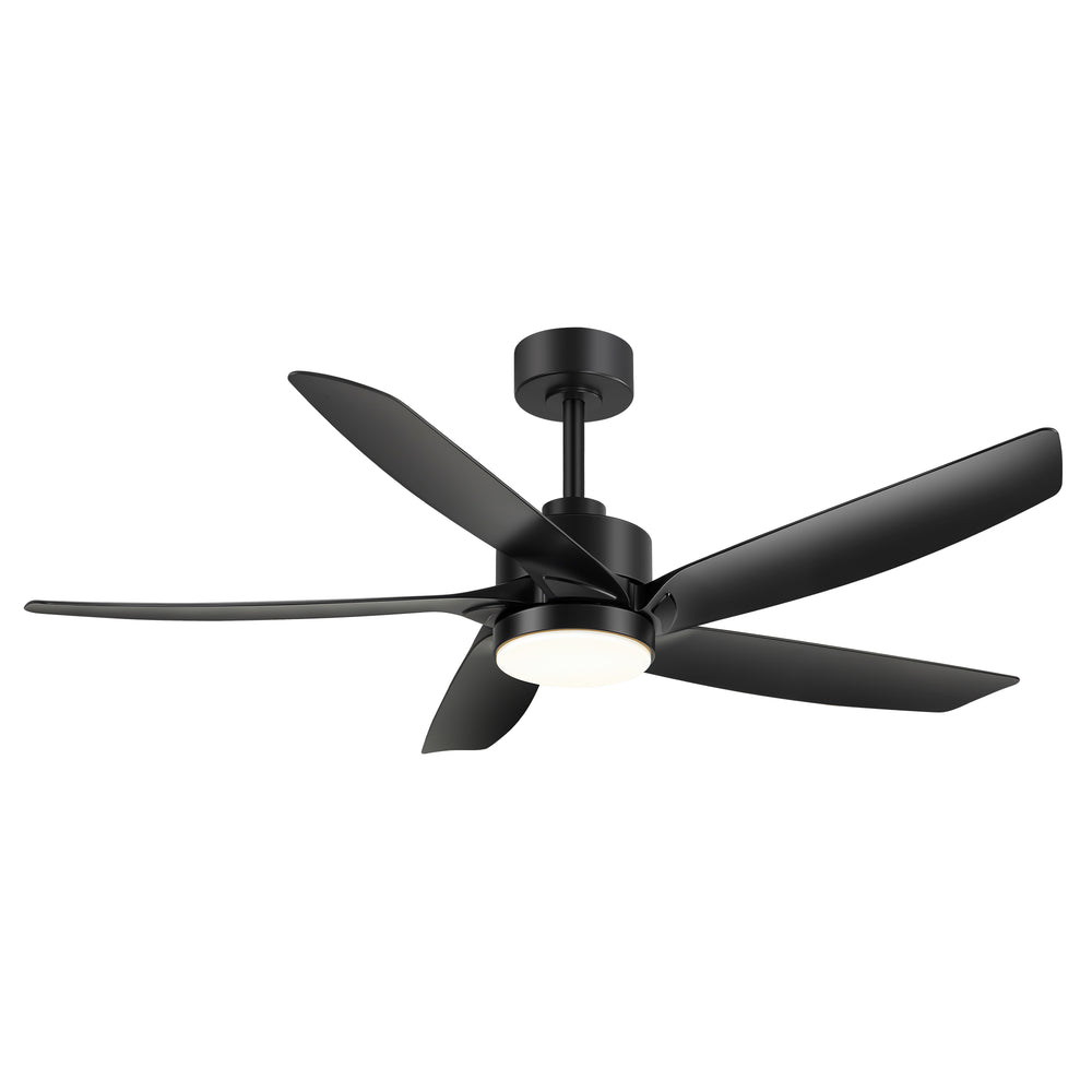54-inch 5-Blade Integrated LED Ceiling Fan with Light Remote,6in and 12in Downrod Included