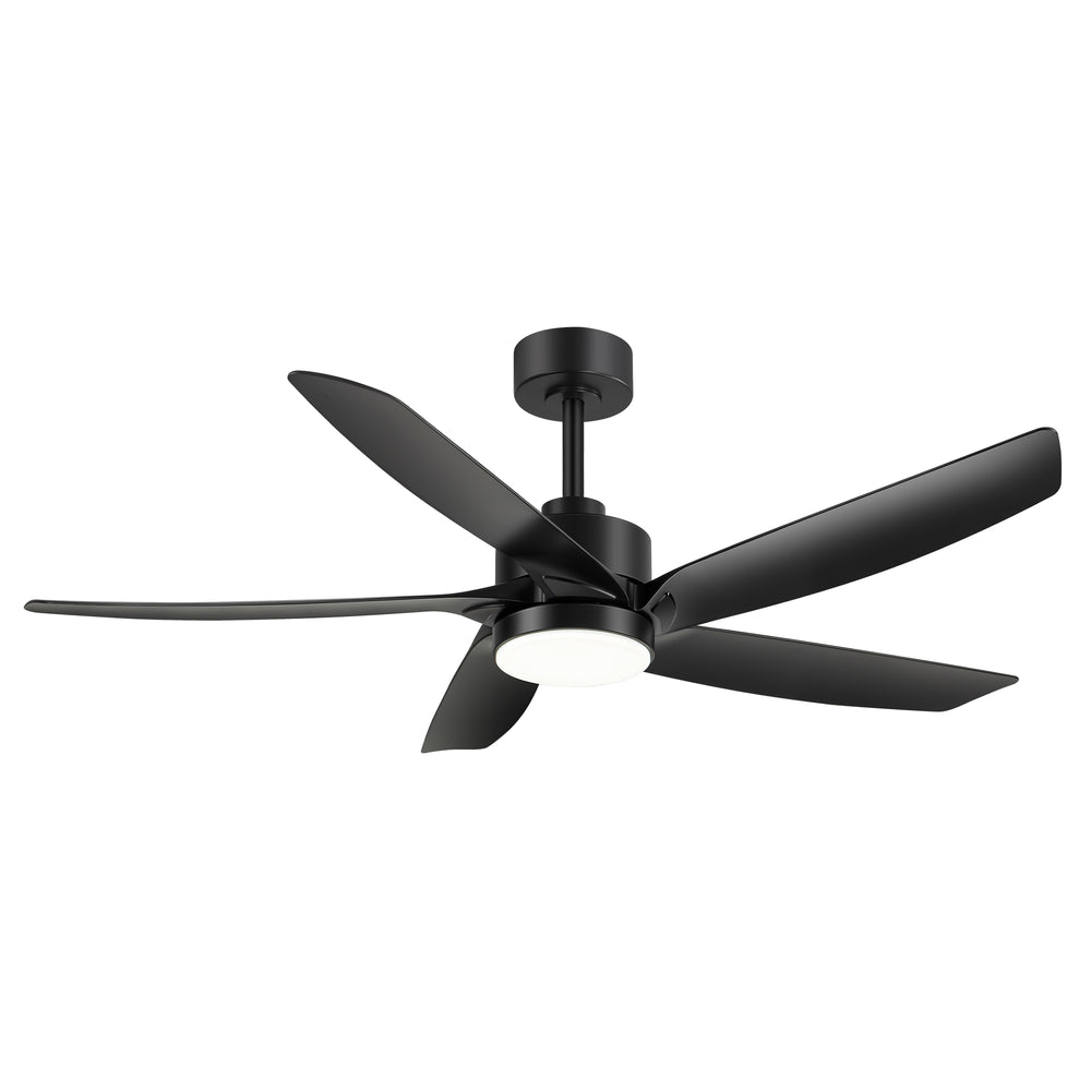 54-inch 5-Blade Integrated LED Ceiling Fan with Light Remote,6in and 12in Downrod Included
