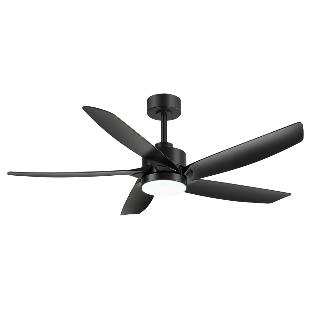 54-inch 5-Blade Integrated LED Ceiling Fan with Light Remote,6in and 12in Downrod Included