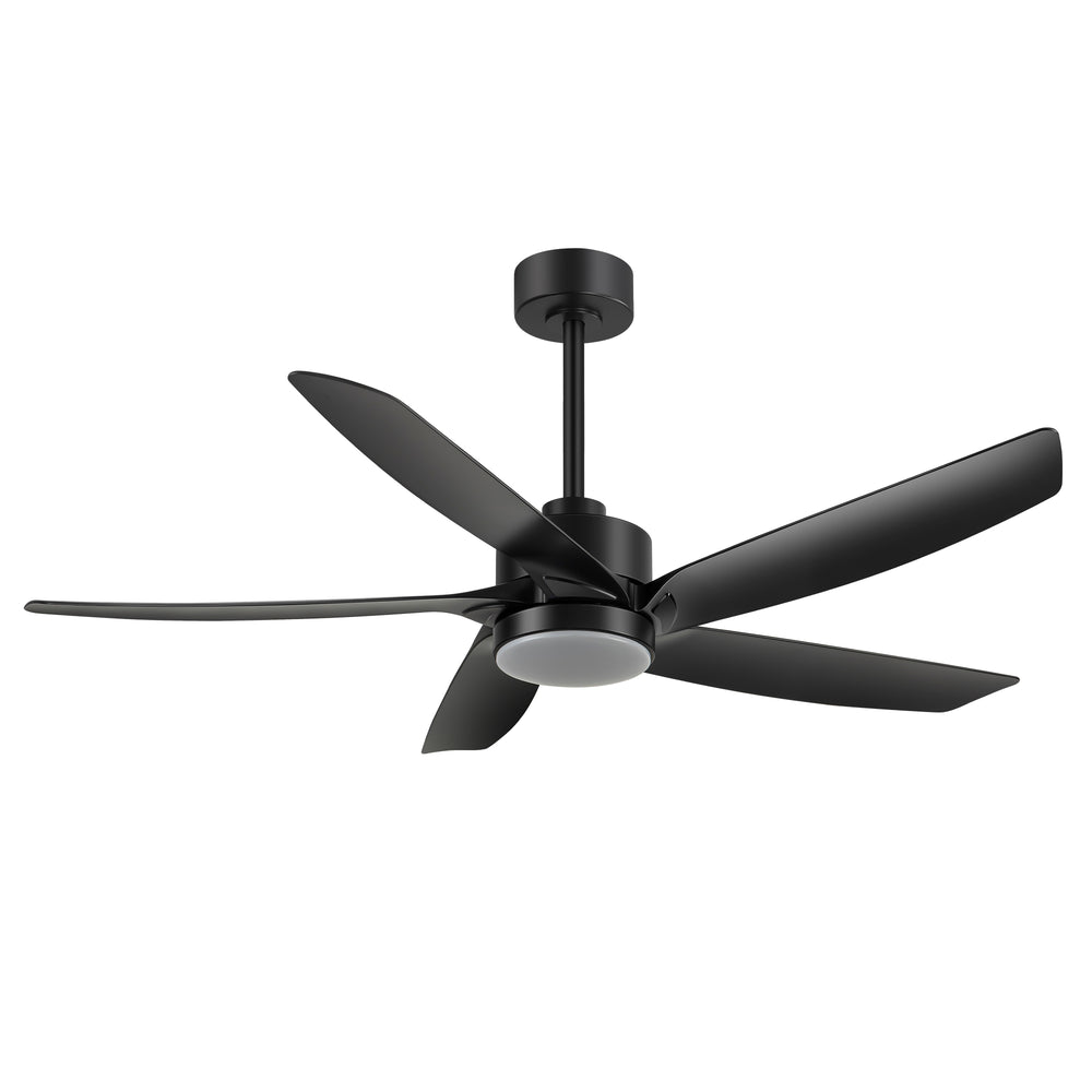 54-inch 5-Blade Integrated LED Ceiling Fan with Light Remote,6in and 12in Downrod Included