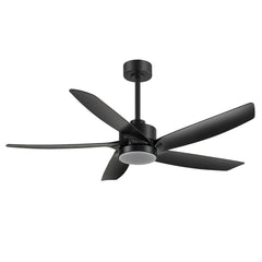 54-inch 5-Blade Integrated LED Ceiling Fan with Light Remote,6in and 12in Downrod Included