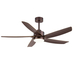 54-inch 5-Blade Integrated LED Ceiling Fan with Light Remote,6in and 12in Downrod Included