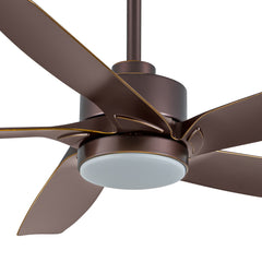 54-inch 5-Blade Integrated LED Ceiling Fan with Light Remote,6in and 12in Downrod Included