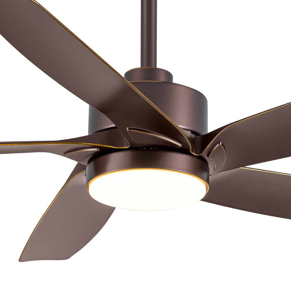 54-inch 5-Blade Integrated LED Ceiling Fan with Light Remote,6in and 12in Downrod Included