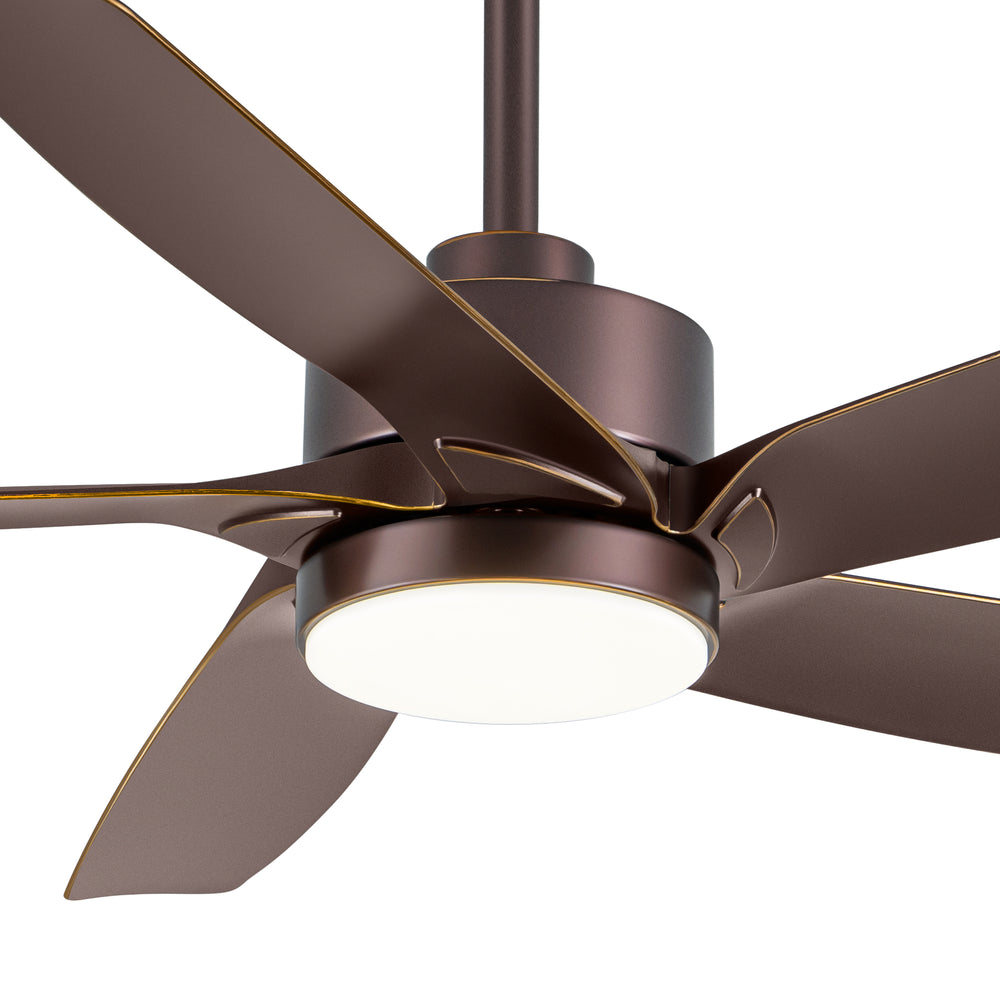 54-inch 5-Blade Integrated LED Ceiling Fan with Light Remote,6in and 12in Downrod Included
