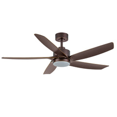 54-inch 5-Blade Integrated LED Ceiling Fan with Light Remote,6in and 12in Downrod Included