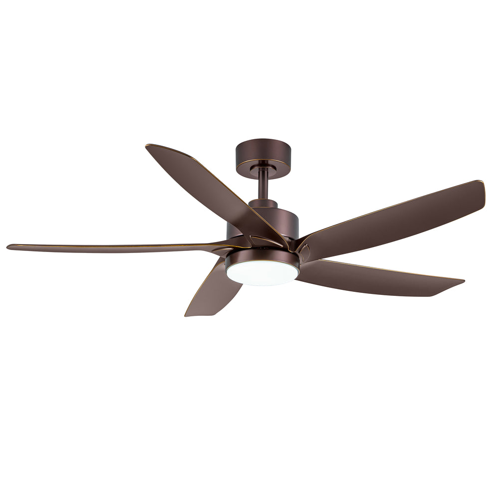 54-inch 5-Blade Integrated LED Ceiling Fan with Light Remote,6in and 12in Downrod Included