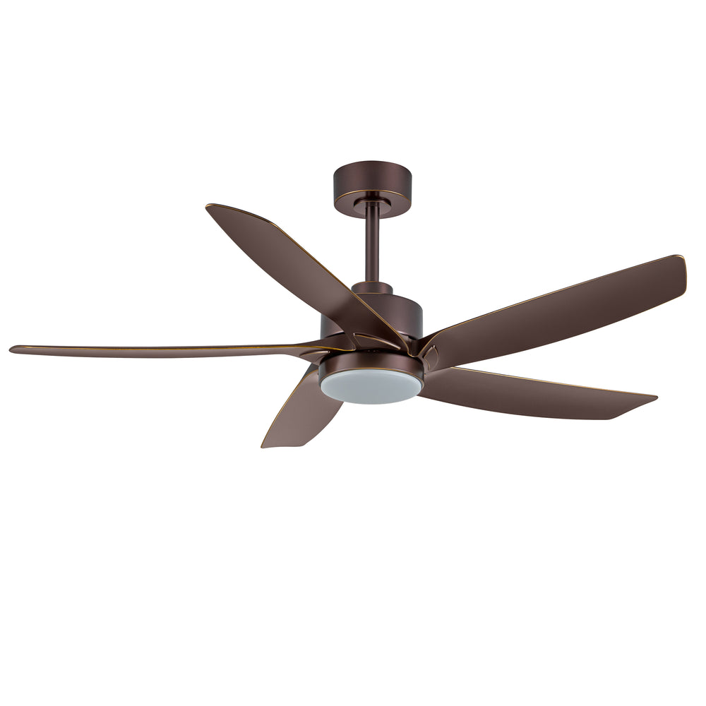 54-inch 5-Blade Integrated LED Ceiling Fan with Light Remote,6in and 12in Downrod Included