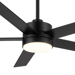 56 Inch 5-Blade Integrated Ceiling Fan with LED Light and Remote,6" and 12" Downrod Included