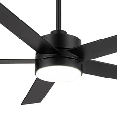 56 Inch 5-Blade Integrated Ceiling Fan with LED Light and Remote,6" and 12" Downrod Included