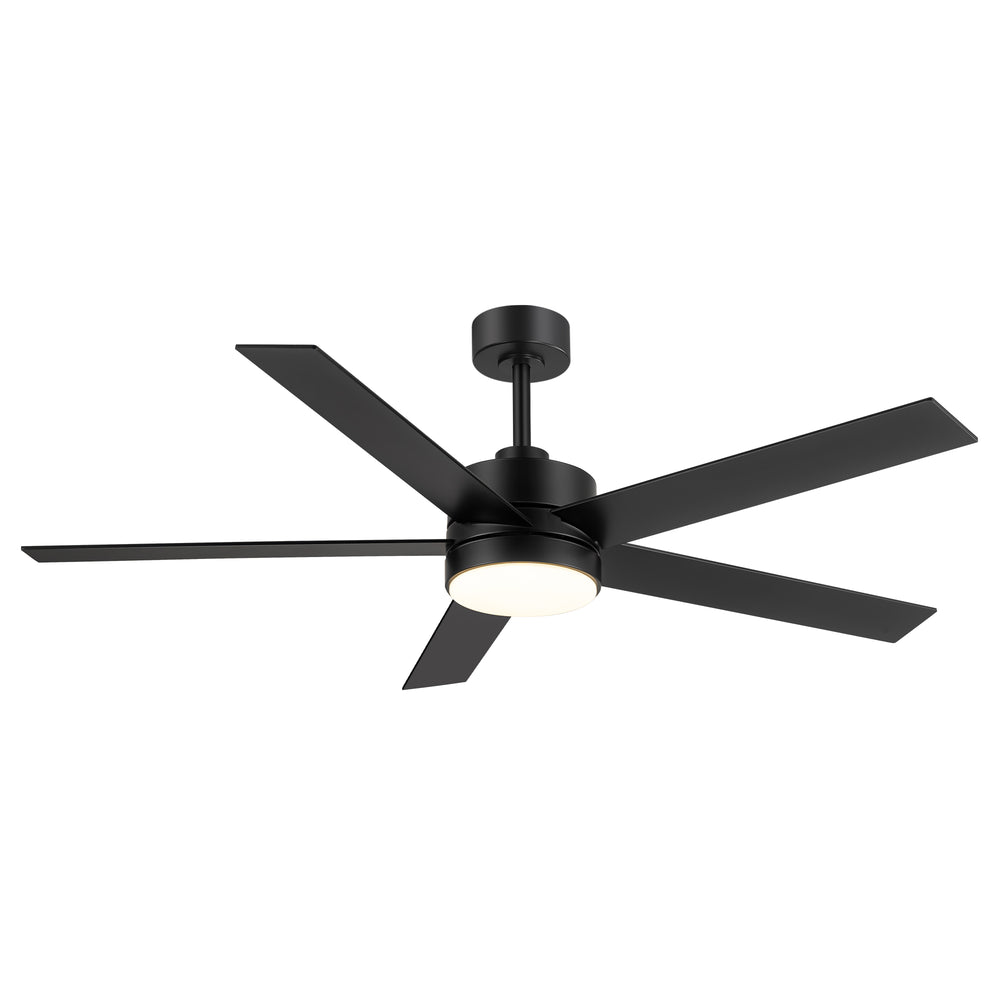 56 Inch 5-Blade Integrated Ceiling Fan with LED Light and Remote,6" and 12" Downrod Included