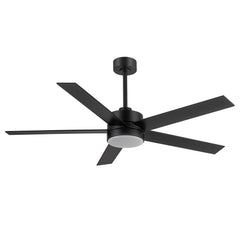 56 Inch 5-Blade Integrated Ceiling Fan with LED Light and Remote,6" and 12" Downrod Included