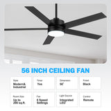 Sylis 56-Inch 5-Blade Ceiling Fan With Light & Remote