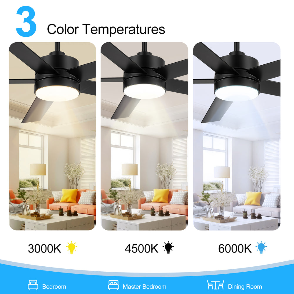 Sylis 56-Inch 5-Blade Ceiling Fan With Light & Remote