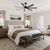 62-inch Modern Reversible 7-Blade LED Ceiling Fan with Remote and Light