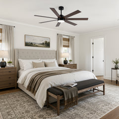 62-inch Modern Reversible 7-Blade LED Ceiling Fan with Remote and Light